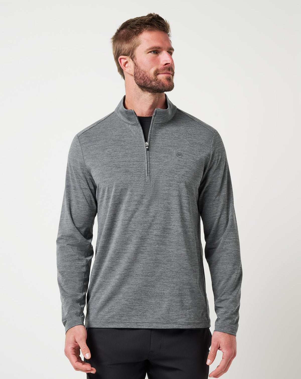 Heater Pro Quarter Zip Heather Grey | Travis Mathew Value