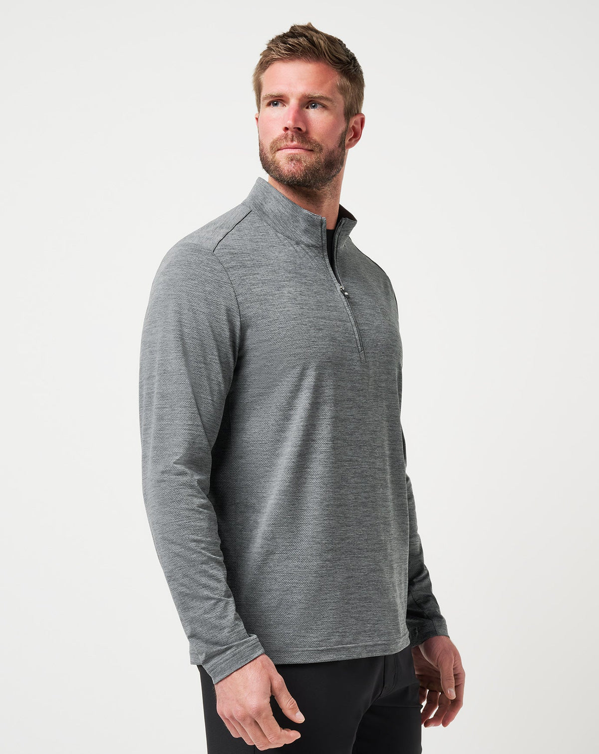 Heater Pro Quarter Zip Heather Grey | Travis Mathew Value