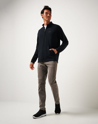 Performance Waffle Quarter Zip Black | Travis Mathew Premium