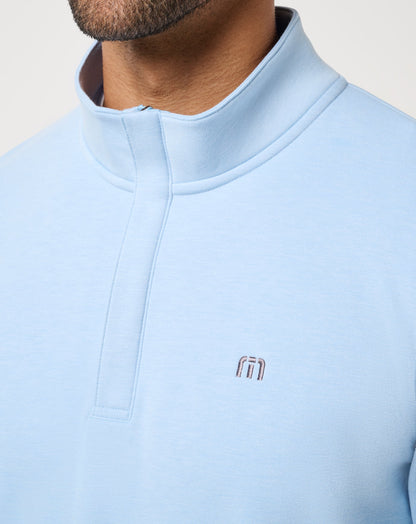 Cloud Quarter Zip 2.0 Heather Powder Blue | Travis Mathew Customer Favorite