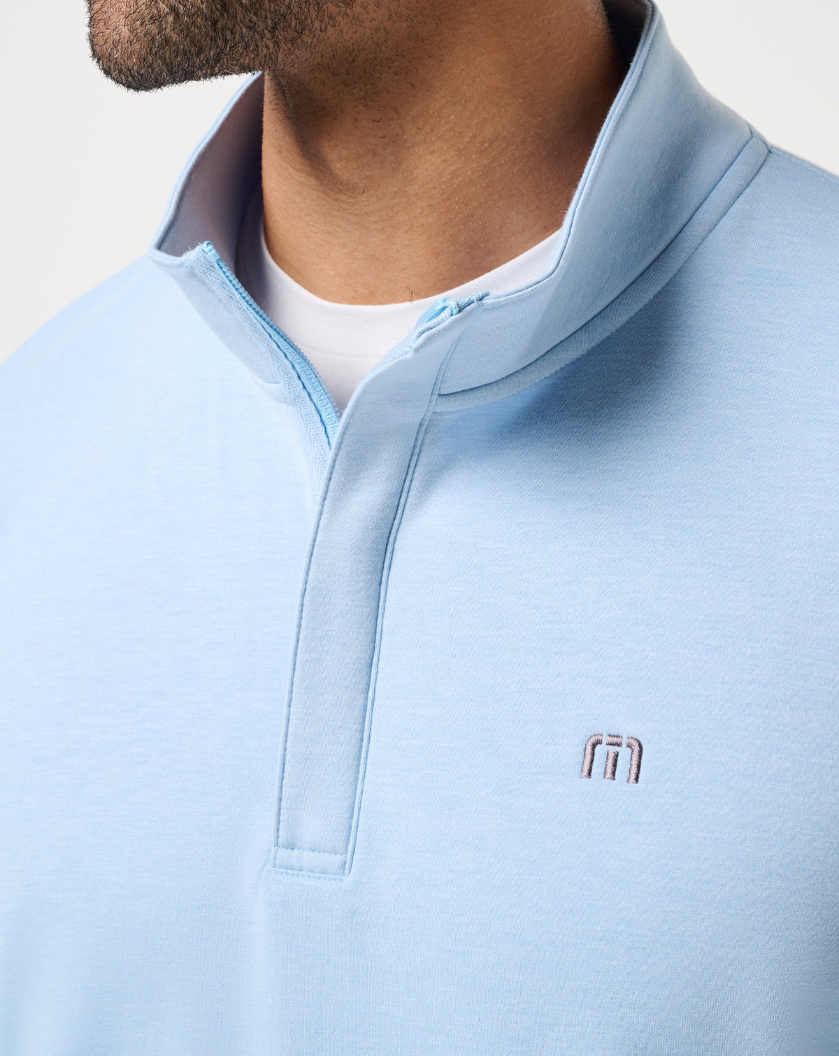 Cloud Quarter Zip 2.0 Heather Powder Blue | Travis Mathew Customer Favorite