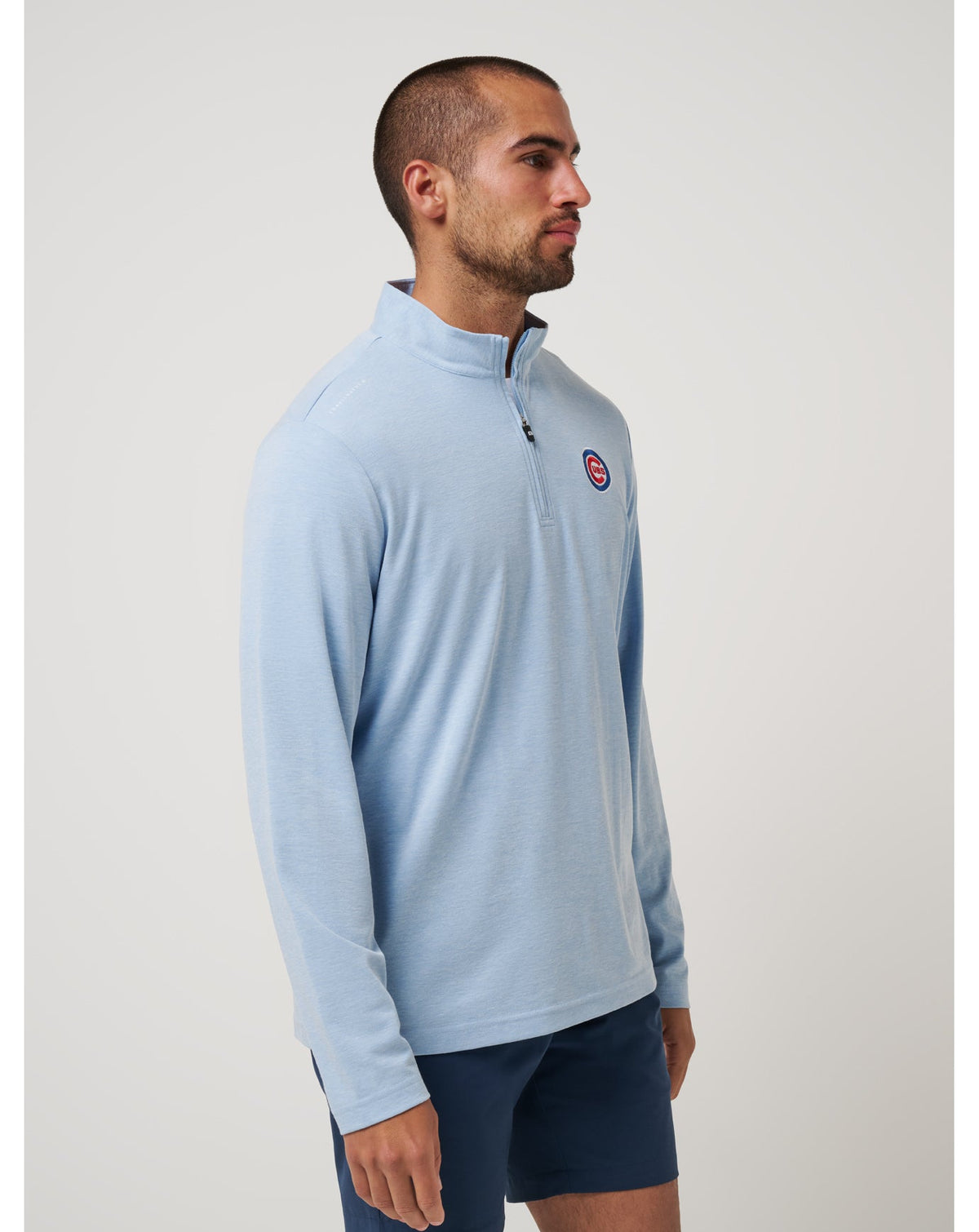 Chicago Cubs Time To Tailgate Quarter Zip Heather Blue | Travis Mathew Customer Favorite
