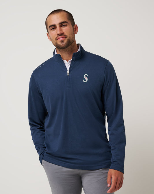 Seattle Mariners Time To Tailgate Quarter Zip Navy | Travis Mathew Top Pick