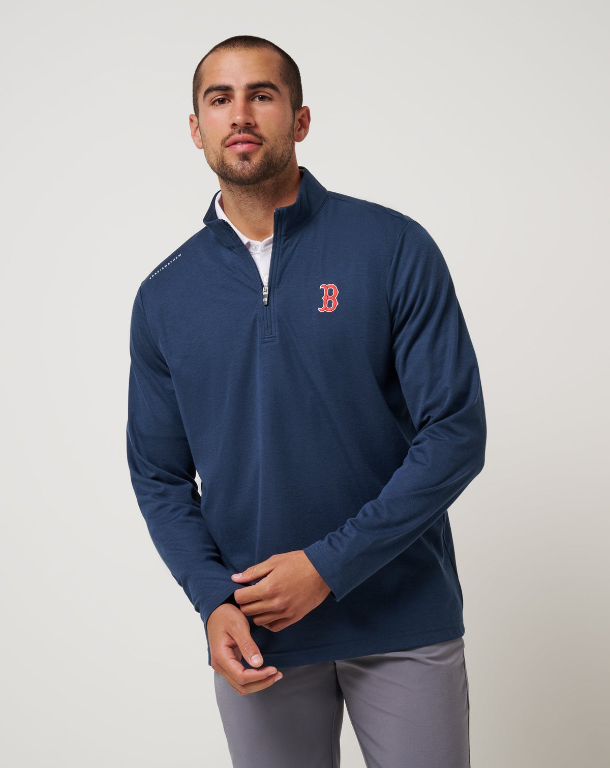 Boston Red Sox Time To Tailgate Quarter Zip Navy | Travis Mathew Premium