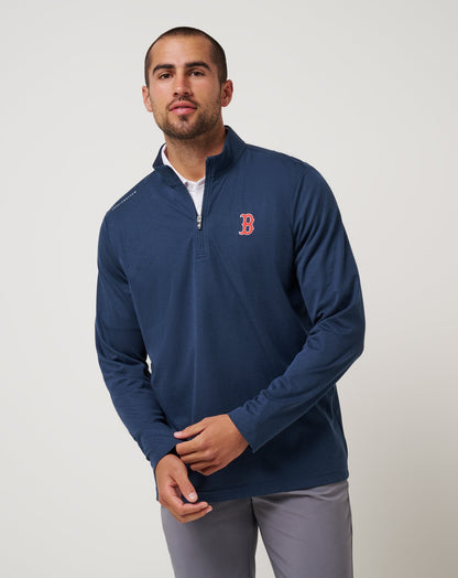 Boston Red Sox Time To Tailgate Quarter Zip Navy | Travis Mathew Premium