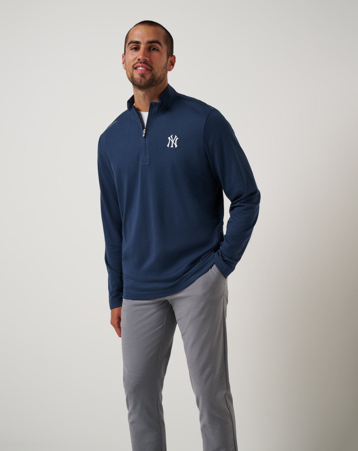 New York Yankees Time To Tailgate Quarter Zip Navy | Travis Mathew Hot Sale