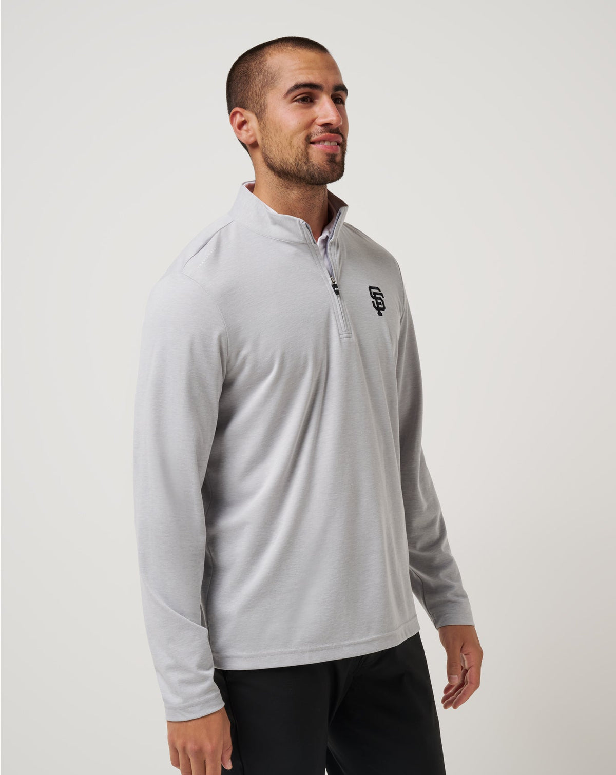 San Francisco Giants Time To Tailgate Quarter Zip Heather Grey | Travis Mathew Top Pick