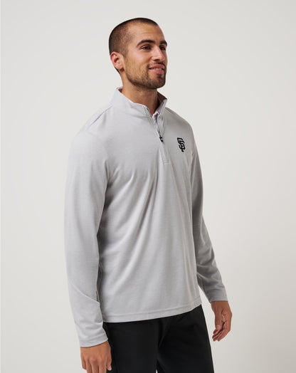 San Francisco Giants Time To Tailgate Quarter Zip Heather Grey | Travis Mathew Top Pick
