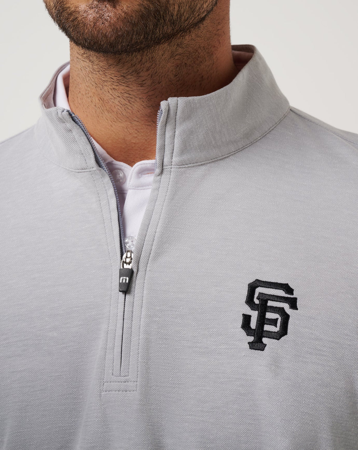 San Francisco Giants Time To Tailgate Quarter Zip Heather Grey | Travis Mathew Top Pick