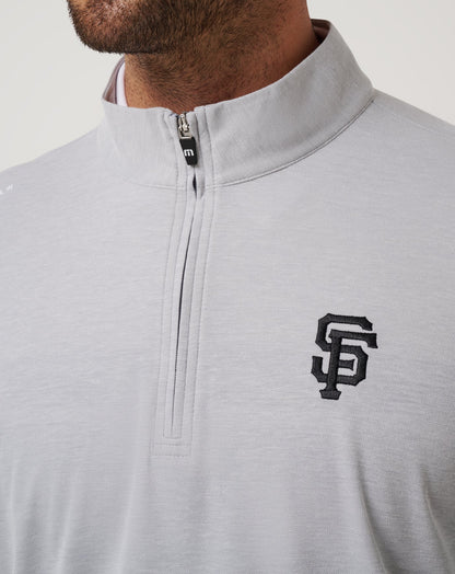 San Francisco Giants Time To Tailgate Quarter Zip Heather Grey | Travis Mathew Top Pick
