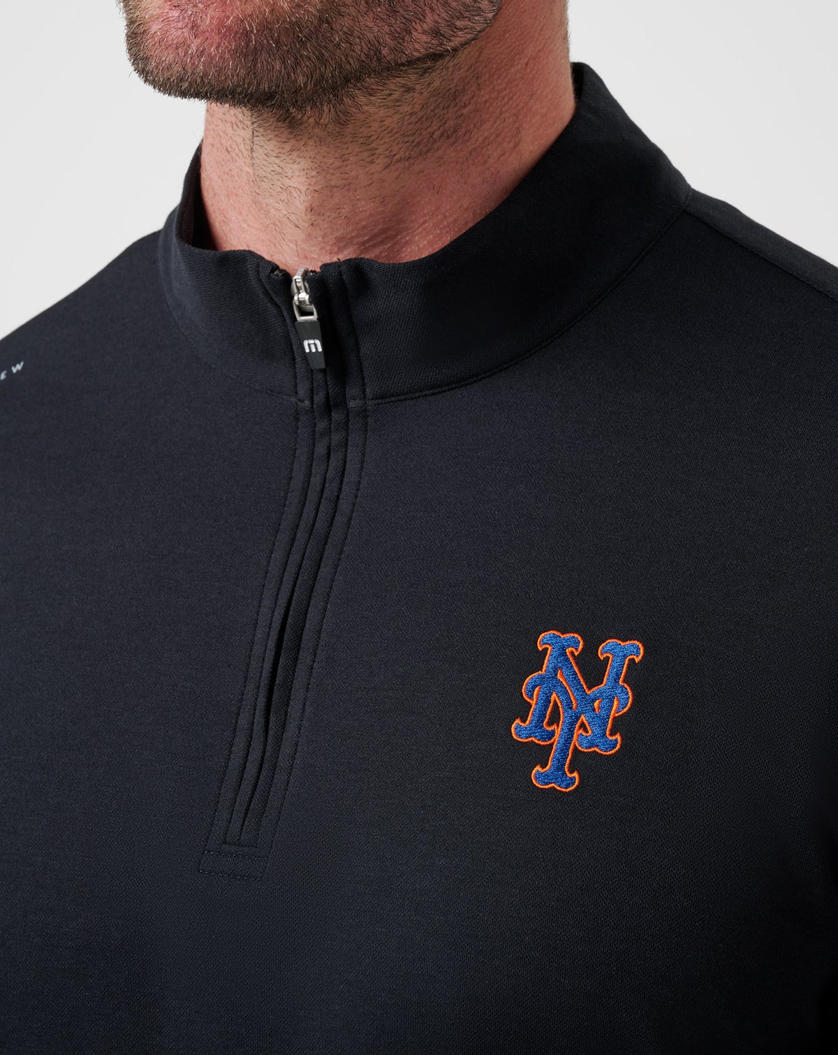New York Mets Time To Tailgate Quarter Zip Black | Travis Mathew Discount