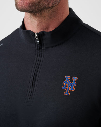 New York Mets Time To Tailgate Quarter Zip Black | Travis Mathew Discount