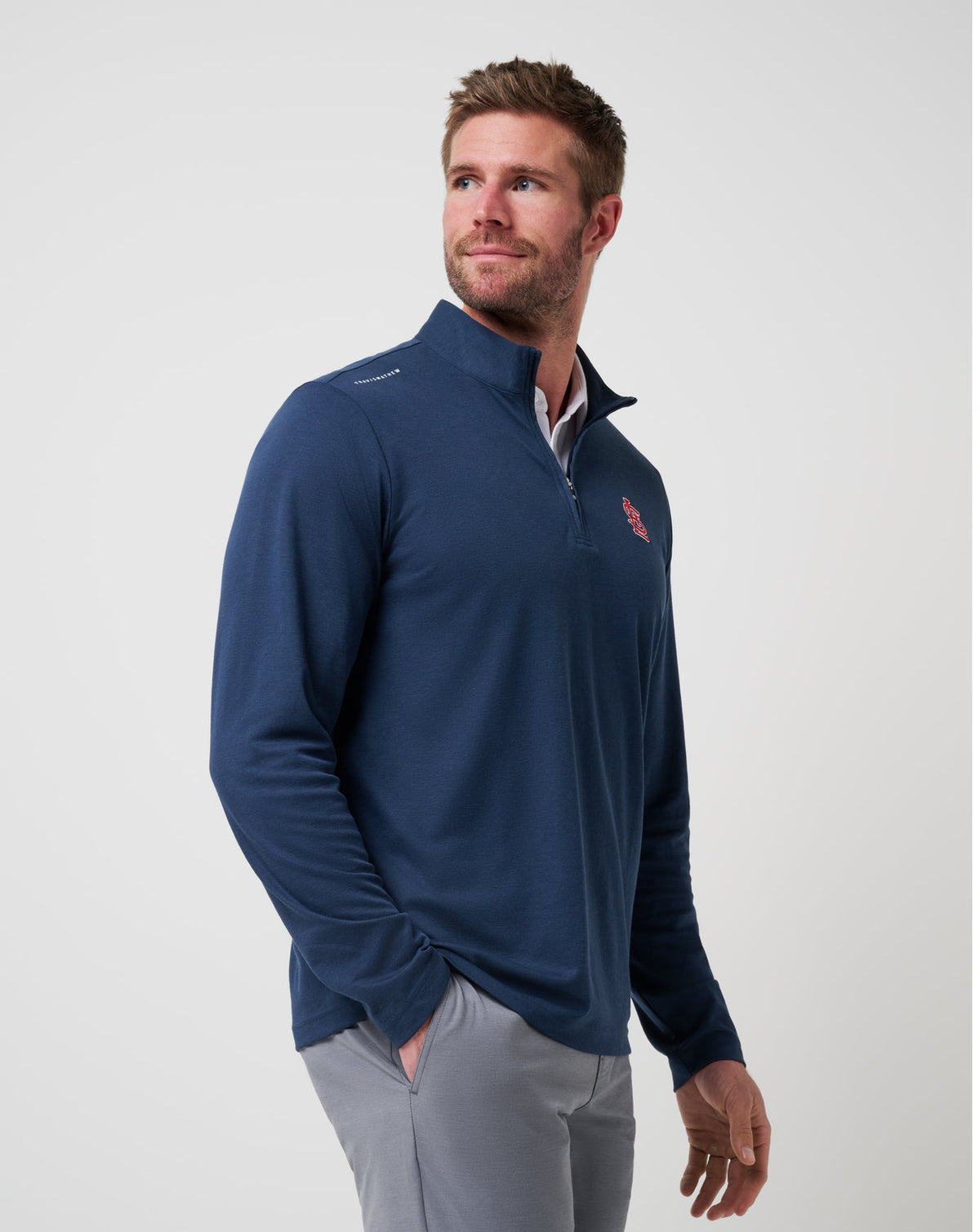 St Louis Cardinals Time To Tailgate Quarter Zip Navy | Travis Mathew Exclusive