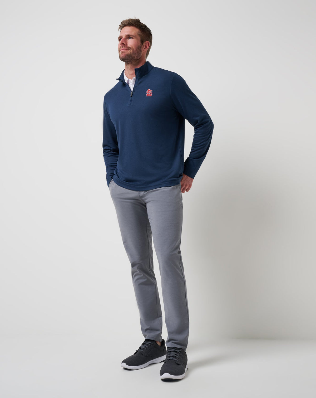 St Louis Cardinals Time To Tailgate Quarter Zip Navy | Travis Mathew Exclusive