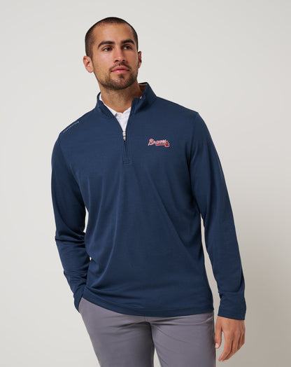 Atlanta Braves Time To Tailgate Quarter Zip Navy | Travis Mathew Essential