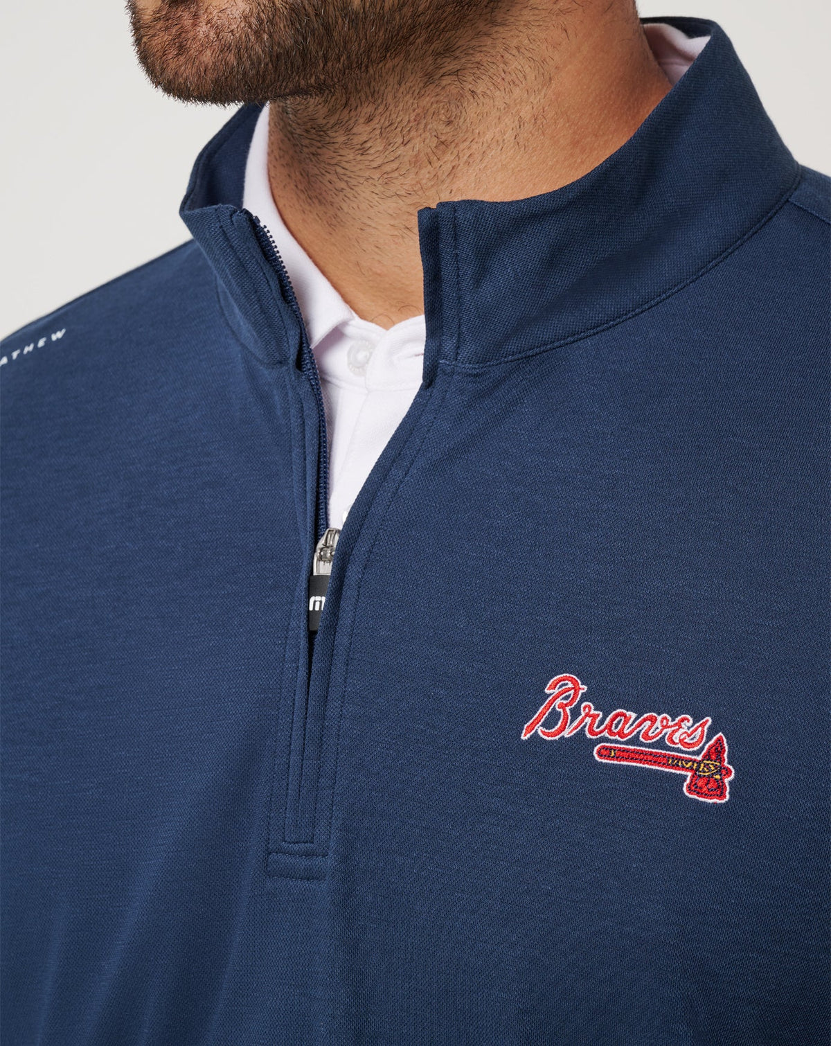 Atlanta Braves Time To Tailgate Quarter Zip Navy | Travis Mathew Essential