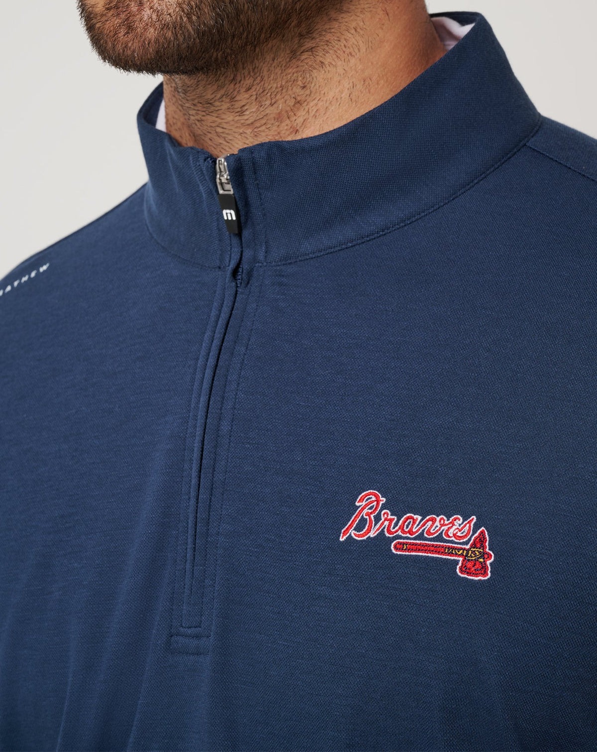 Atlanta Braves Time To Tailgate Quarter Zip Navy | Travis Mathew Essential