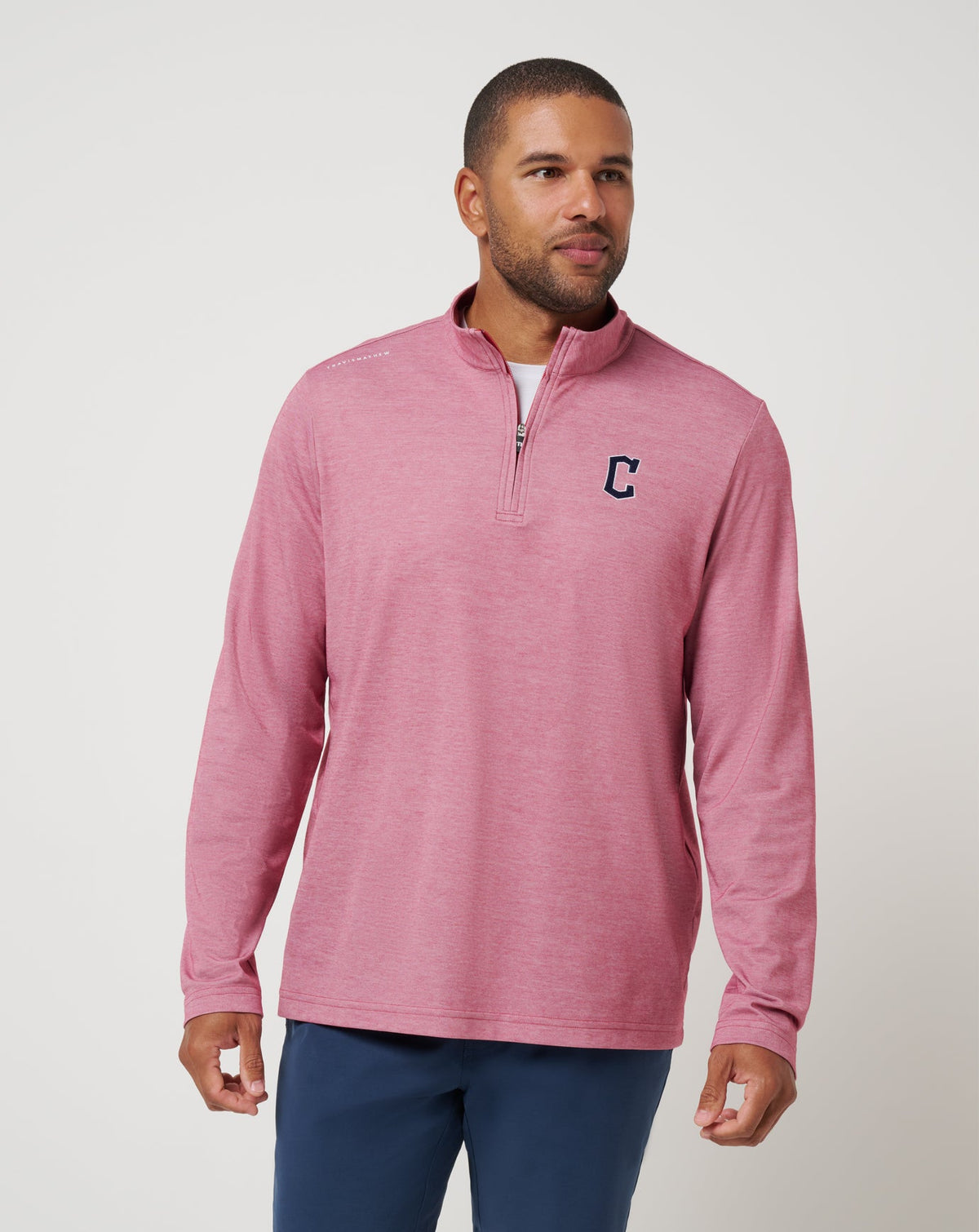 Cleveland Guardians Time To Tailgate Quarter Zip Heather Red | Travis Mathew Special Offer