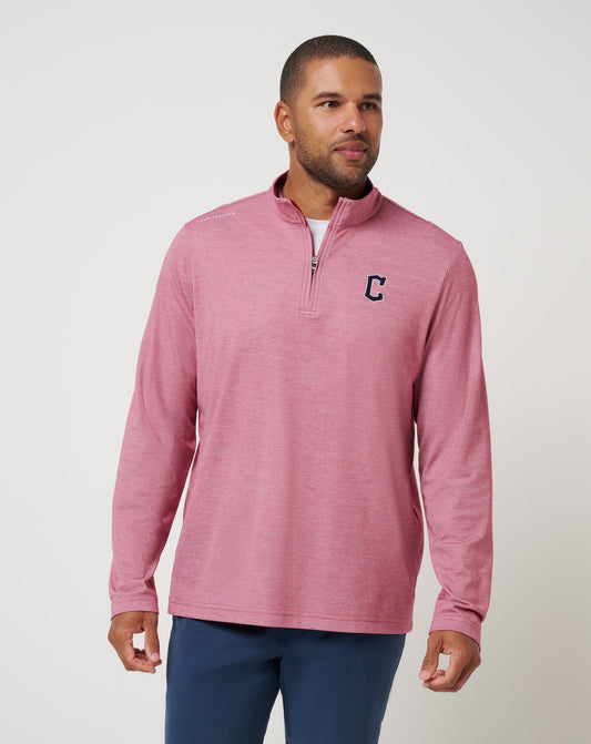 Cleveland Guardians Time To Tailgate Quarter Zip Heather Red | Travis Mathew Special Offer