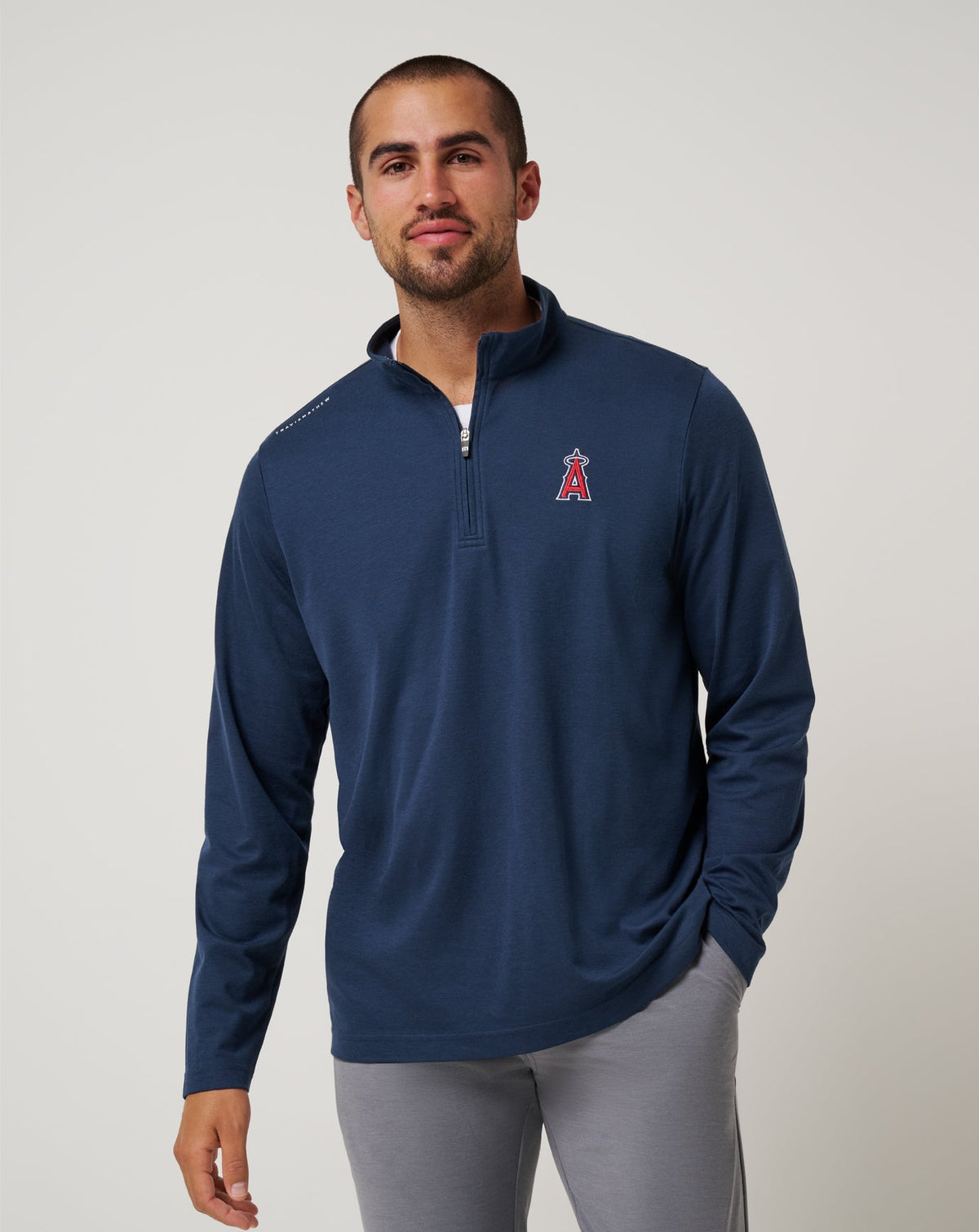 Los Angeles Angels Time To Tailgate Quarter Zip Navy | Travis Mathew Everyday