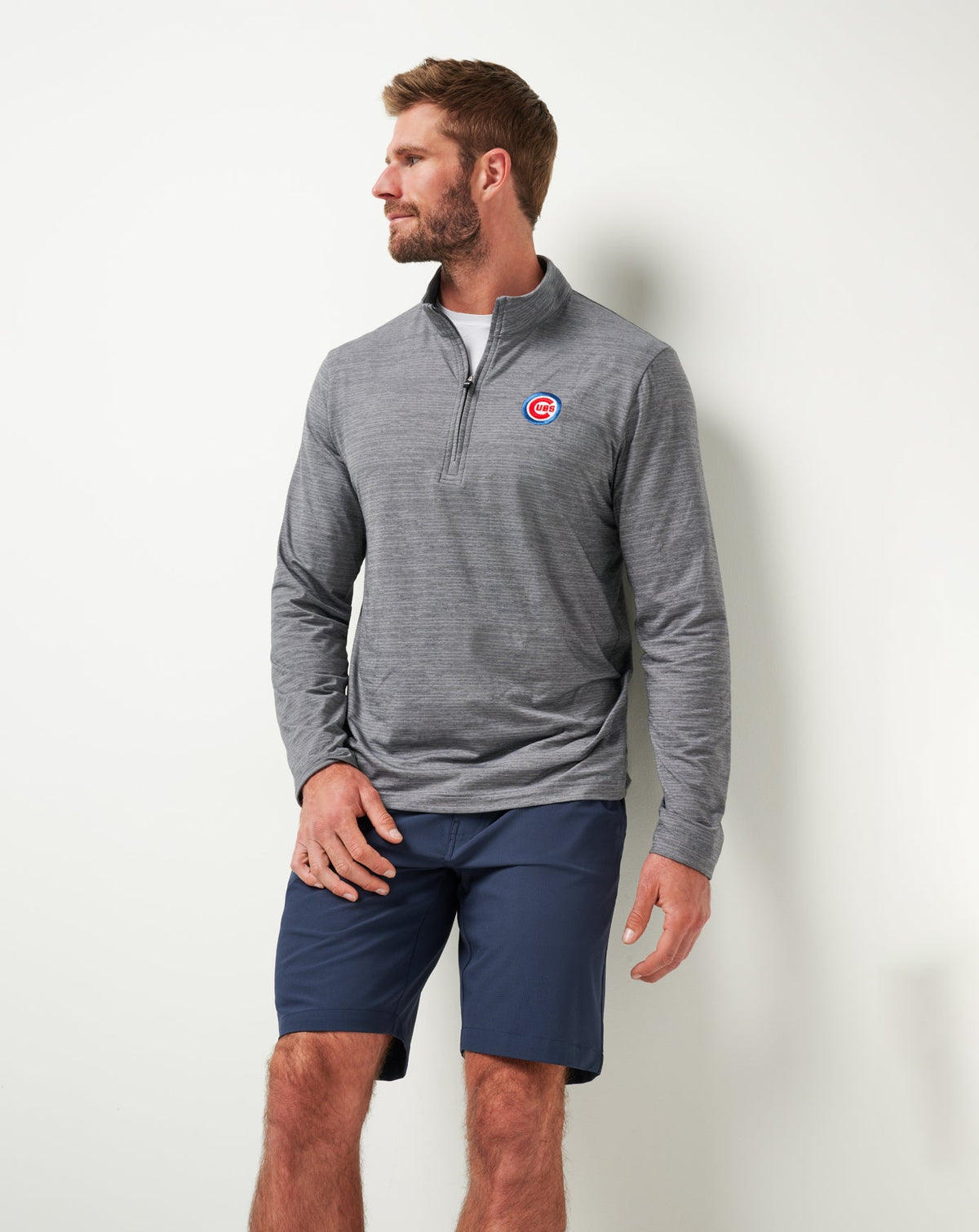 Chicago Cubs The Heater Quarter Zip Sleet/Quiet Shade | Travis Mathew Best Seller