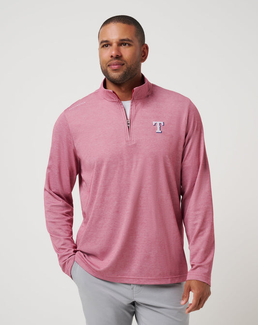 Texas Rangers Time To Tailgate Quarter Zip Heather Red | Travis Mathew Popular