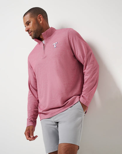 Texas Rangers Time To Tailgate Quarter Zip Heather Red | Travis Mathew Popular