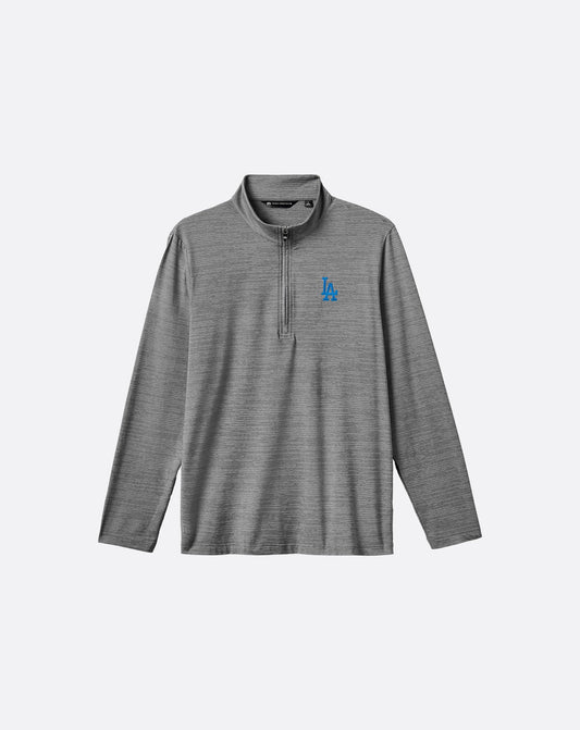 Los Angeles Dodgers The Heater Quarter Zip Sleet/Quiet Shade | Travis Mathew Best Seller