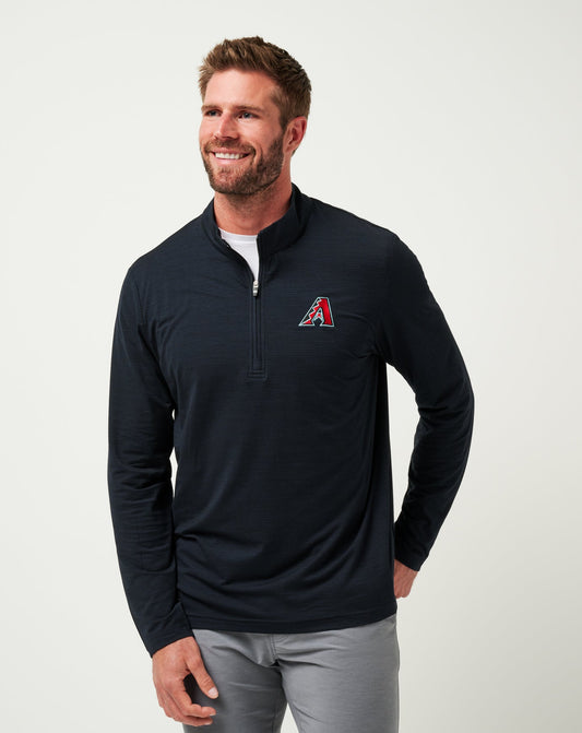 Arizona Diamondbacks The Heater Quarter Zip Black | Travis Mathew Best Seller