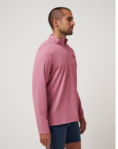 Atlanta Braves Time To Tailgate Quarter Zip Heather Red | Travis Mathew Customer Favorite