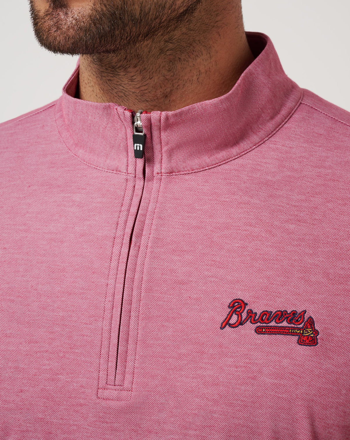 Atlanta Braves Time To Tailgate Quarter Zip Heather Red | Travis Mathew Customer Favorite