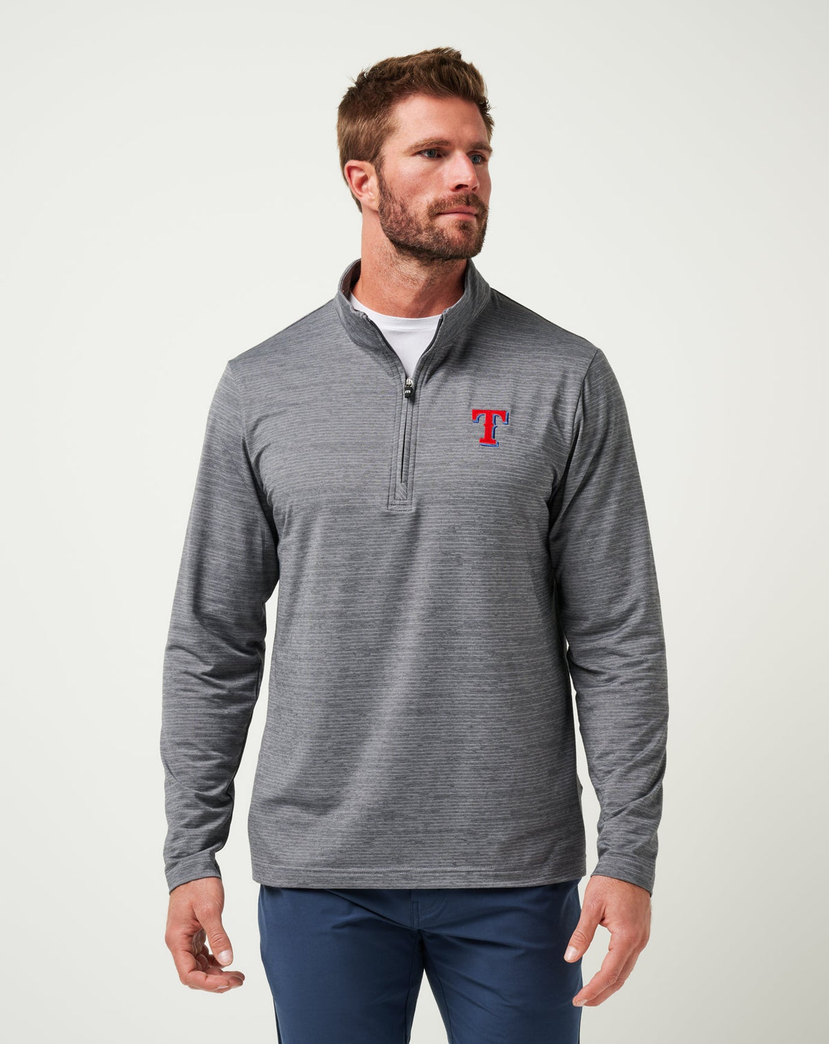Texas Rangers The Heater Quarter Zip Sleet/Quiet Shade | Travis Mathew Trending