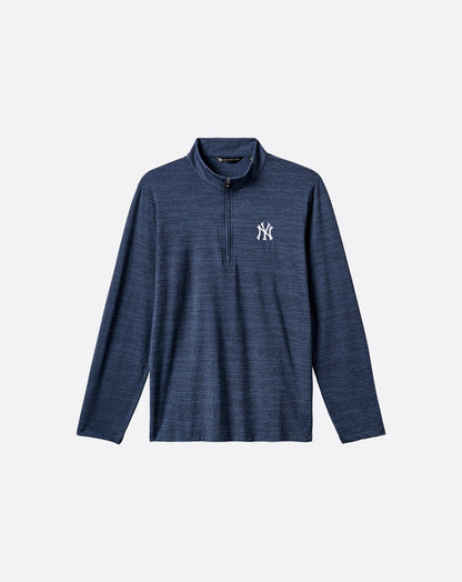 New York Yankees The Heater Quarter Zip Vintage Indigo/Black | Travis Mathew Premium