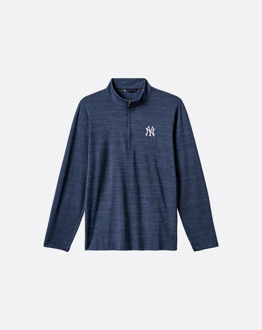 New York Yankees The Heater Quarter Zip Vintage Indigo/Black | Travis Mathew Premium