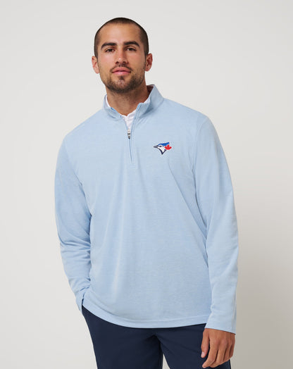 Toronto Blue Jays Time To Tailgate Quarter Zip Heather Blue | Travis Mathew Hot Sale