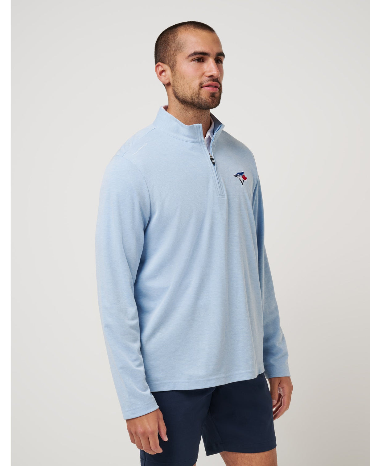 Toronto Blue Jays Time To Tailgate Quarter Zip Heather Blue | Travis Mathew Hot Sale
