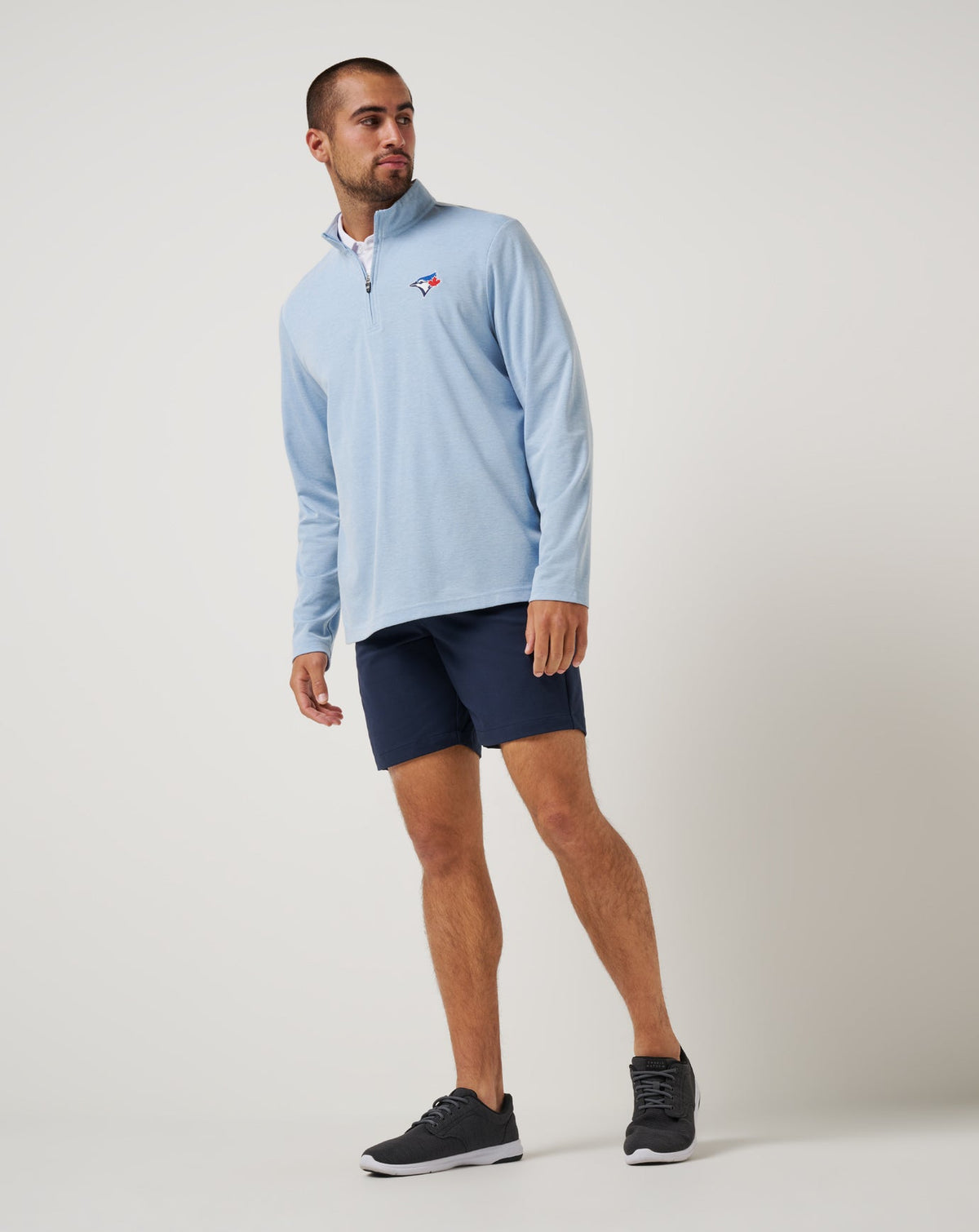 Toronto Blue Jays Time To Tailgate Quarter Zip Heather Blue | Travis Mathew Hot Sale