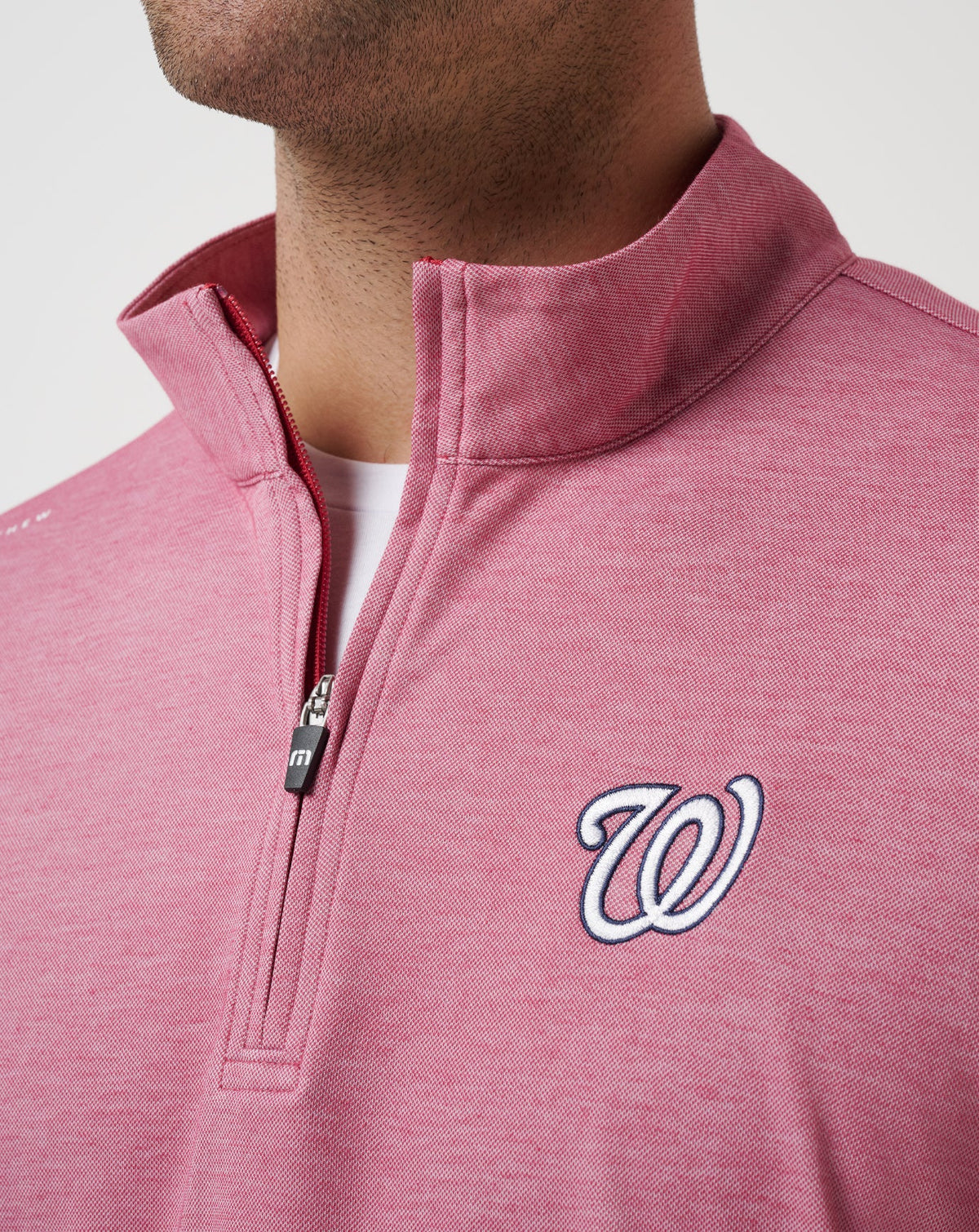 Washington Nationals Time To Tailgate Quarter Zip Heather Red | Travis Mathew Best Seller
