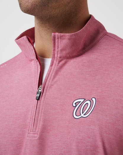 Washington Nationals Time To Tailgate Quarter Zip Heather Red | Travis Mathew Best Seller