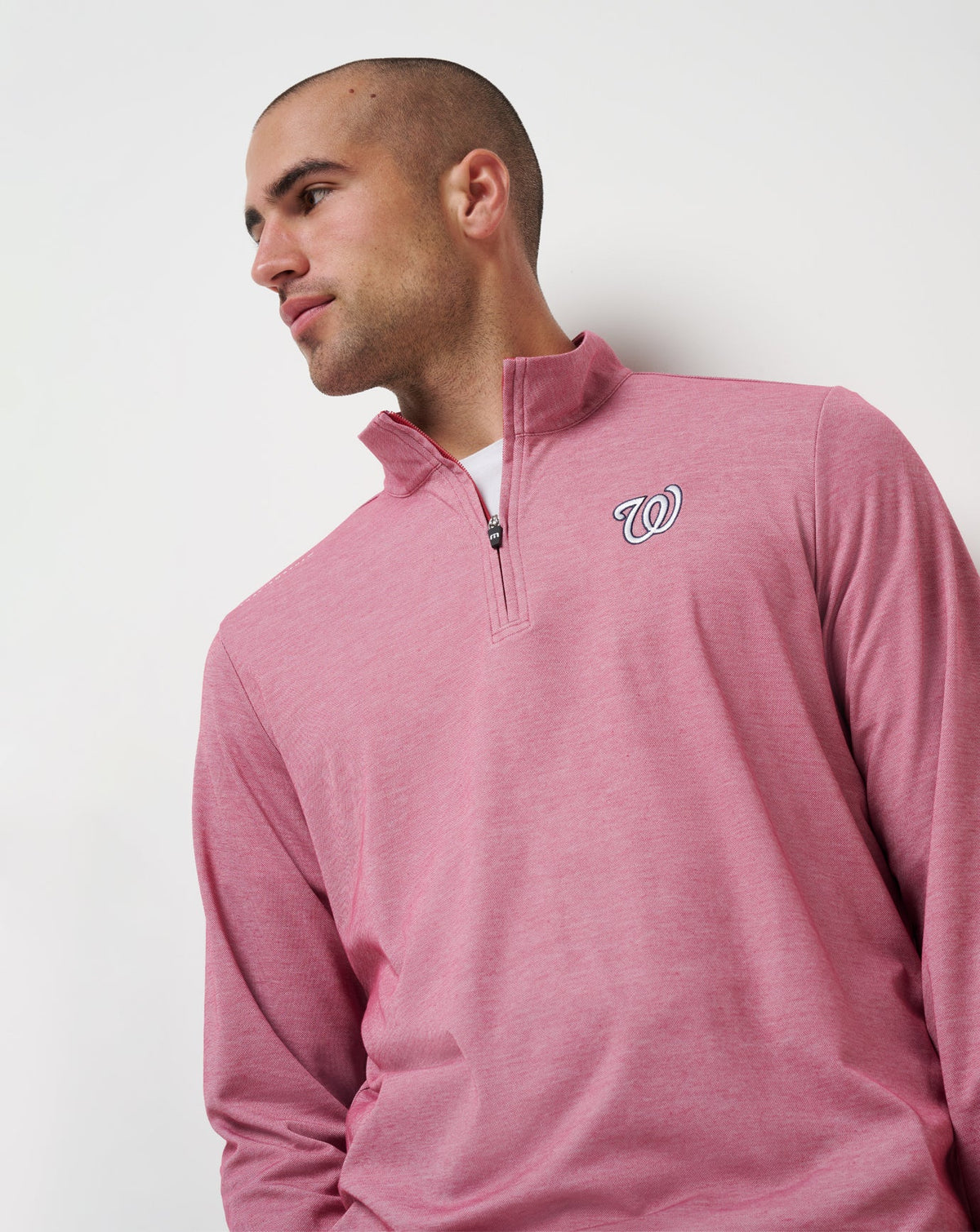Washington Nationals Time To Tailgate Quarter Zip Heather Red | Travis Mathew Best Seller