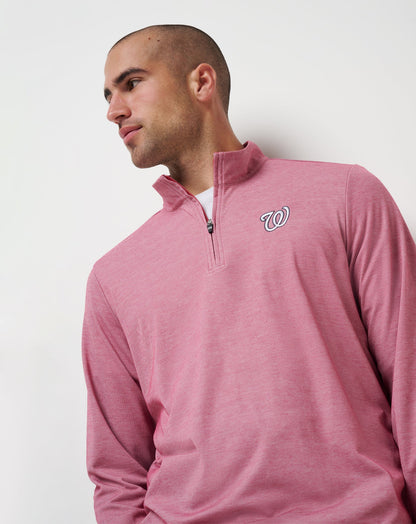 Washington Nationals Time To Tailgate Quarter Zip Heather Red | Travis Mathew Best Seller
