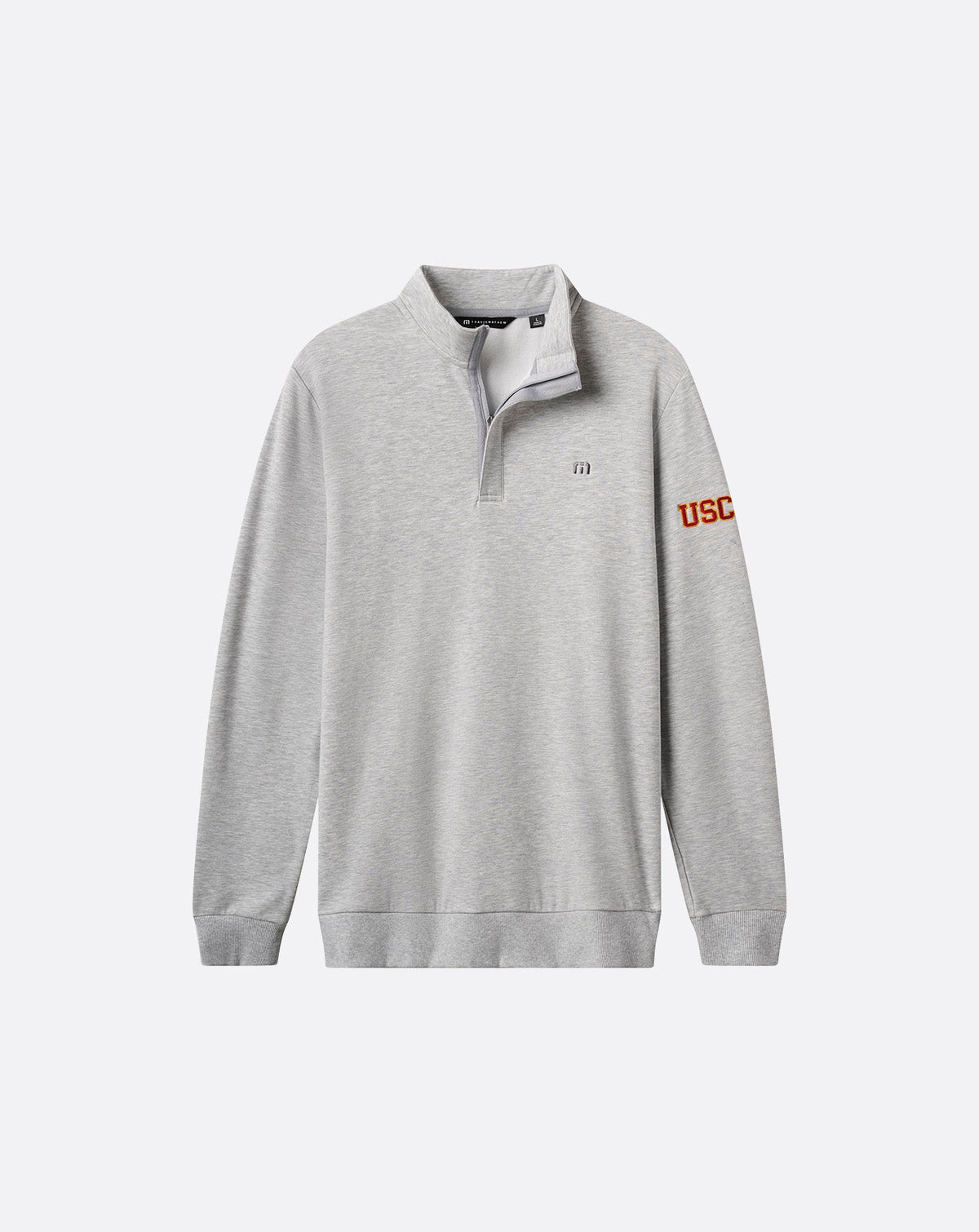 USC Cloud Quarter Zip 2.0 Heather Light Grey | Travis Mathew Sale