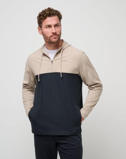 Rocky Shore Quarter Zip Hoodie Oxford Tan | Travis Mathew Best Price