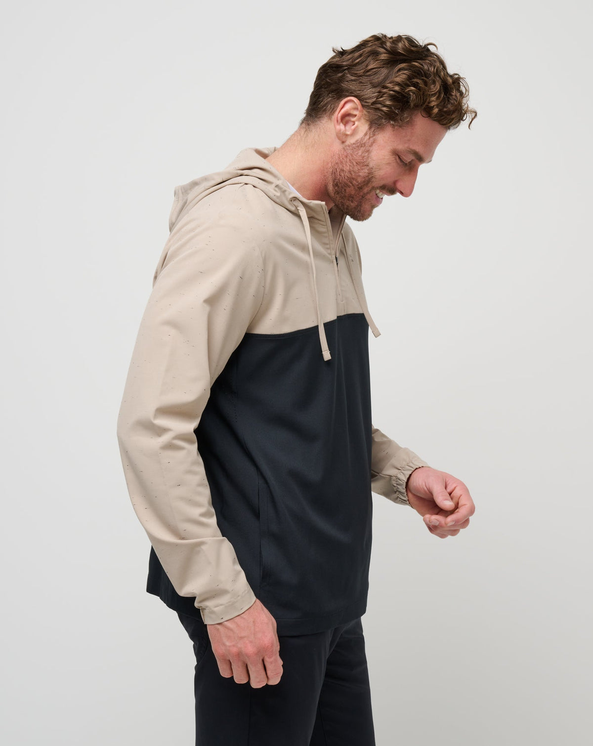 Rocky Shore Quarter Zip Hoodie Oxford Tan | Travis Mathew Best Price