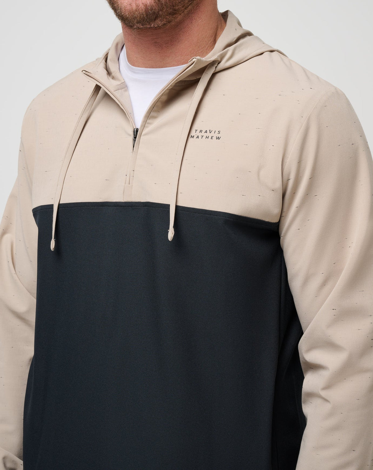 Rocky Shore Quarter Zip Hoodie Oxford Tan | Travis Mathew Best Price