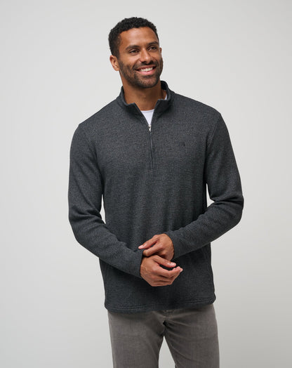 Last Sunset Quarter Zip Heather Dark Grey | Travis Mathew Signature