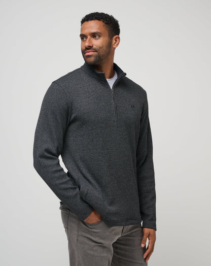 Last Sunset Quarter Zip Heather Dark Grey | Travis Mathew Signature