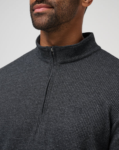 Last Sunset Quarter Zip Heather Dark Grey | Travis Mathew Signature