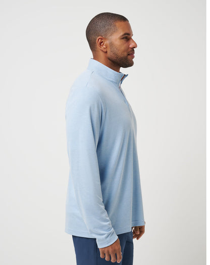 Kansas City Roayals Time To Tailgate Quarter Zip Heather Blue | Travis Mathew Discount