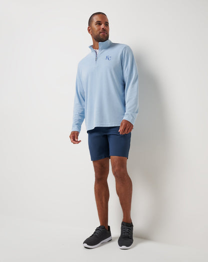 Kansas City Roayals Time To Tailgate Quarter Zip Heather Blue | Travis Mathew Discount